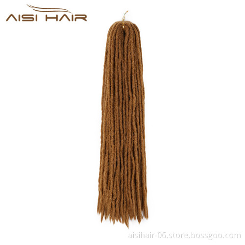 Aisi Hair Brown Black Color Soft Goddess Faux Locs Crochet Braids Hair Synthetic Braiding Hair Extension For Black Women